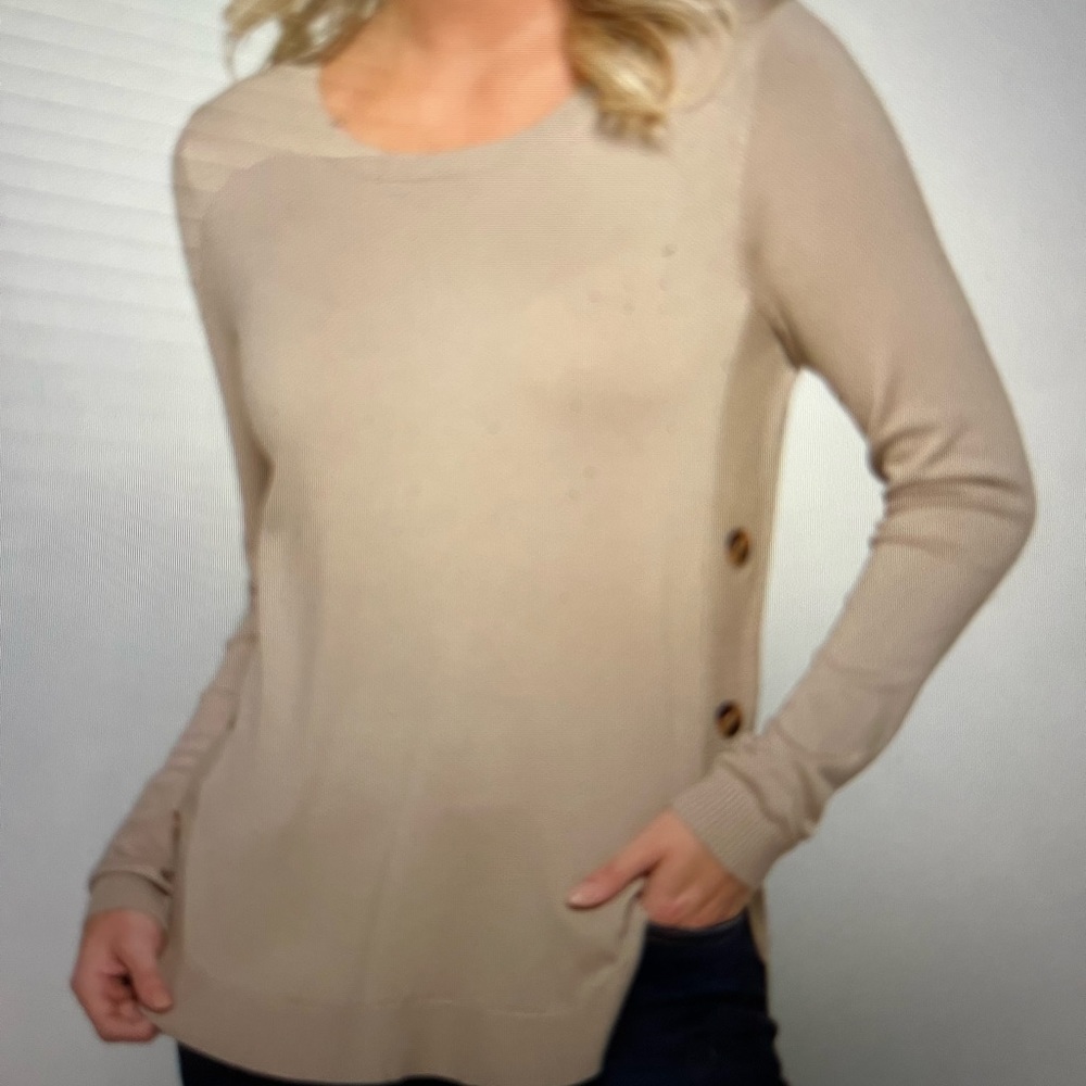 Lety & Me December Side Button Sweater